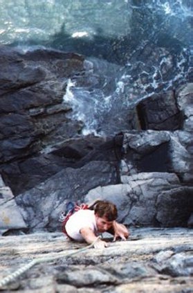 Seacliff climbing on the Otter Cliffs, Acadia Nat. Park, Maine